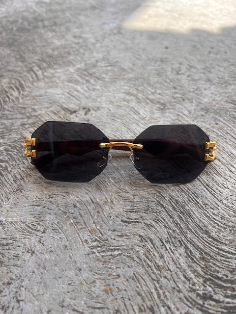 Lente Tipo Cartier Hexagonal Negros