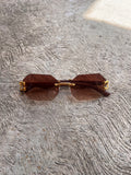 Lente Tipo Cartier Hexagonal Cafe
