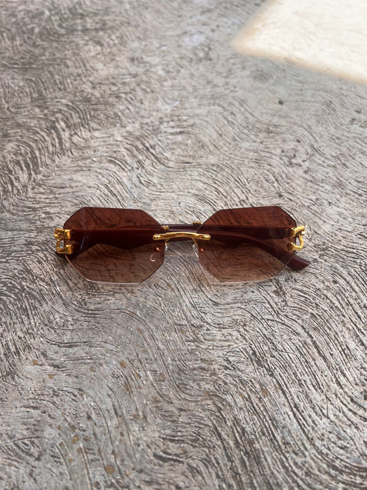 Lente Tipo Cartier Hexagonal Cafe