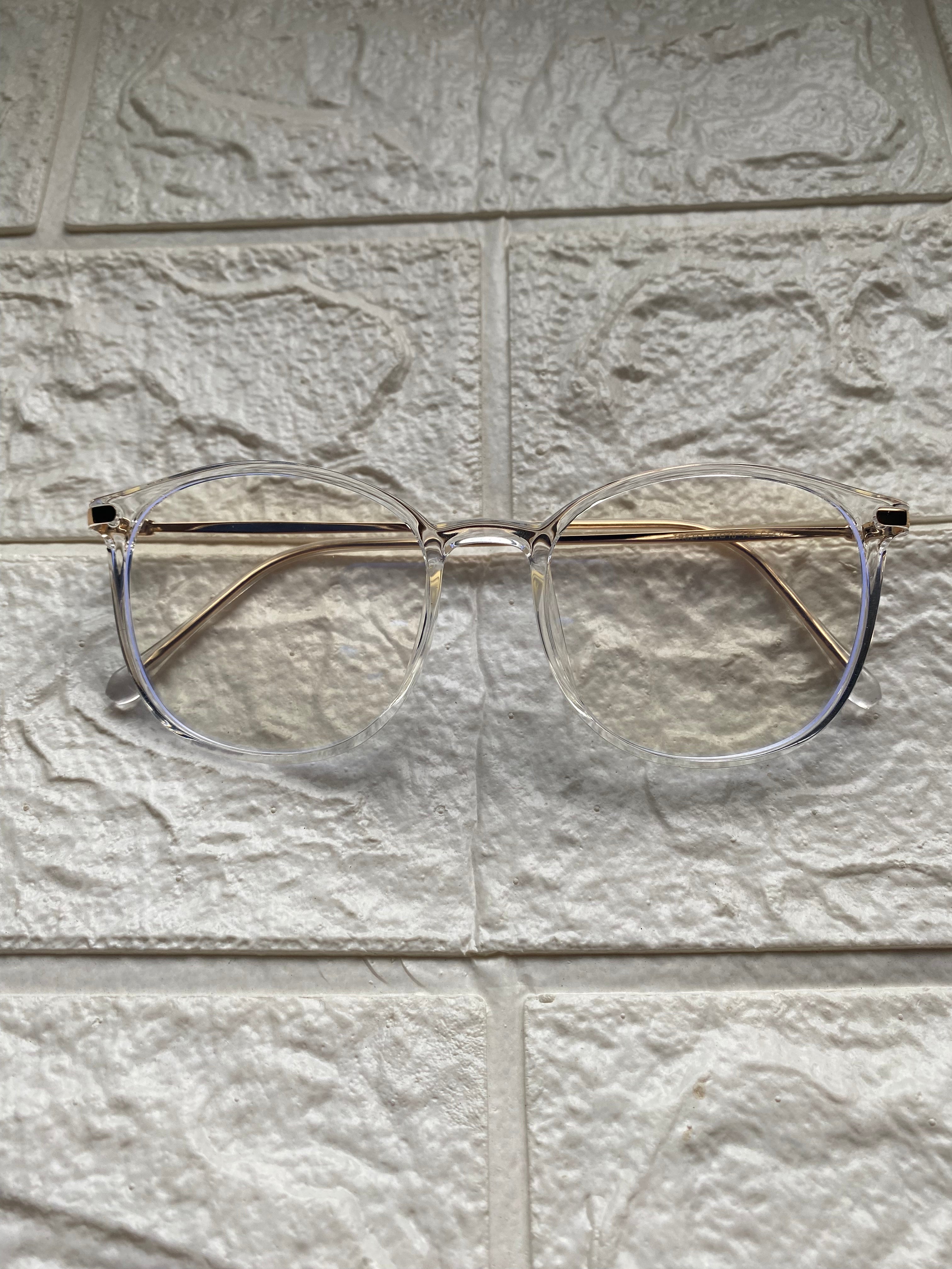 Lentes Semiredondos Clear & Gold Clasicos