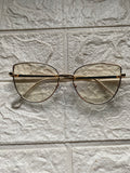 Lentes Cat Eye Gold Mini Triangles White