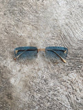 Lentes tipo Fendi Rectangulares Sin Aro Turqueza