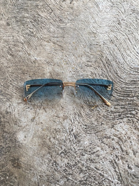Lentes tipo Fendi Rectangulares Sin Aro Turqueza
