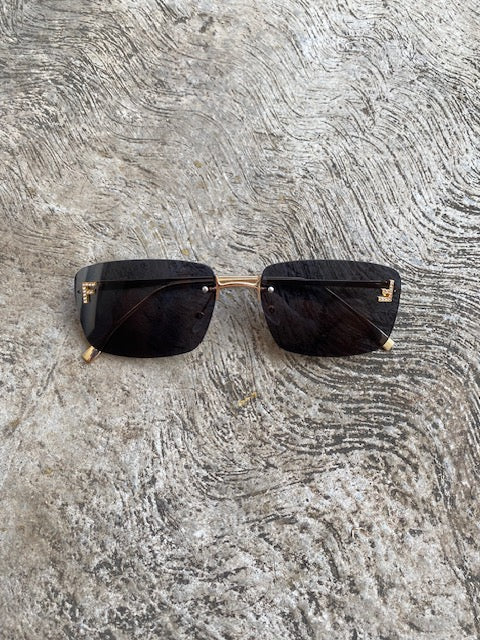 Lentes tipo Fendi Rectangulares Sin Aro Negro
