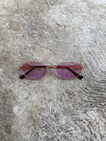 Lente tipo Miu Miu Tendencia Morado Aro Gold