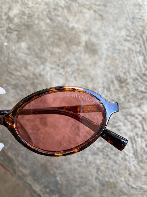 Lentes Miu Miu Ovalados Leopardo Con Rosa