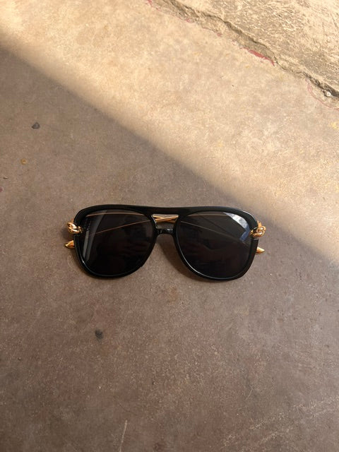 Lentes Negros Patita Nudo Gold