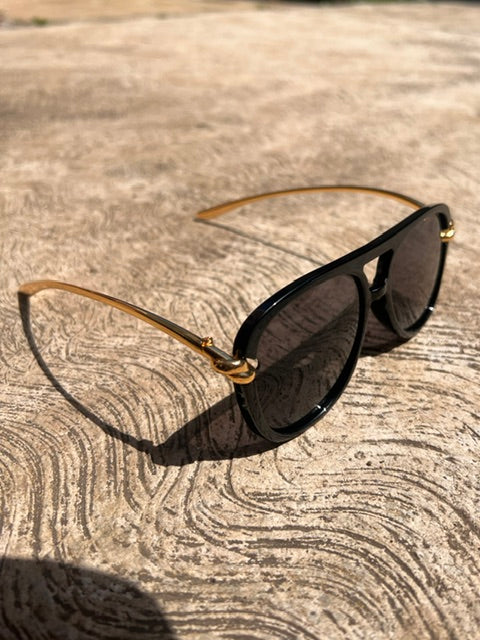 Lentes Negros Patita Nudo Gold