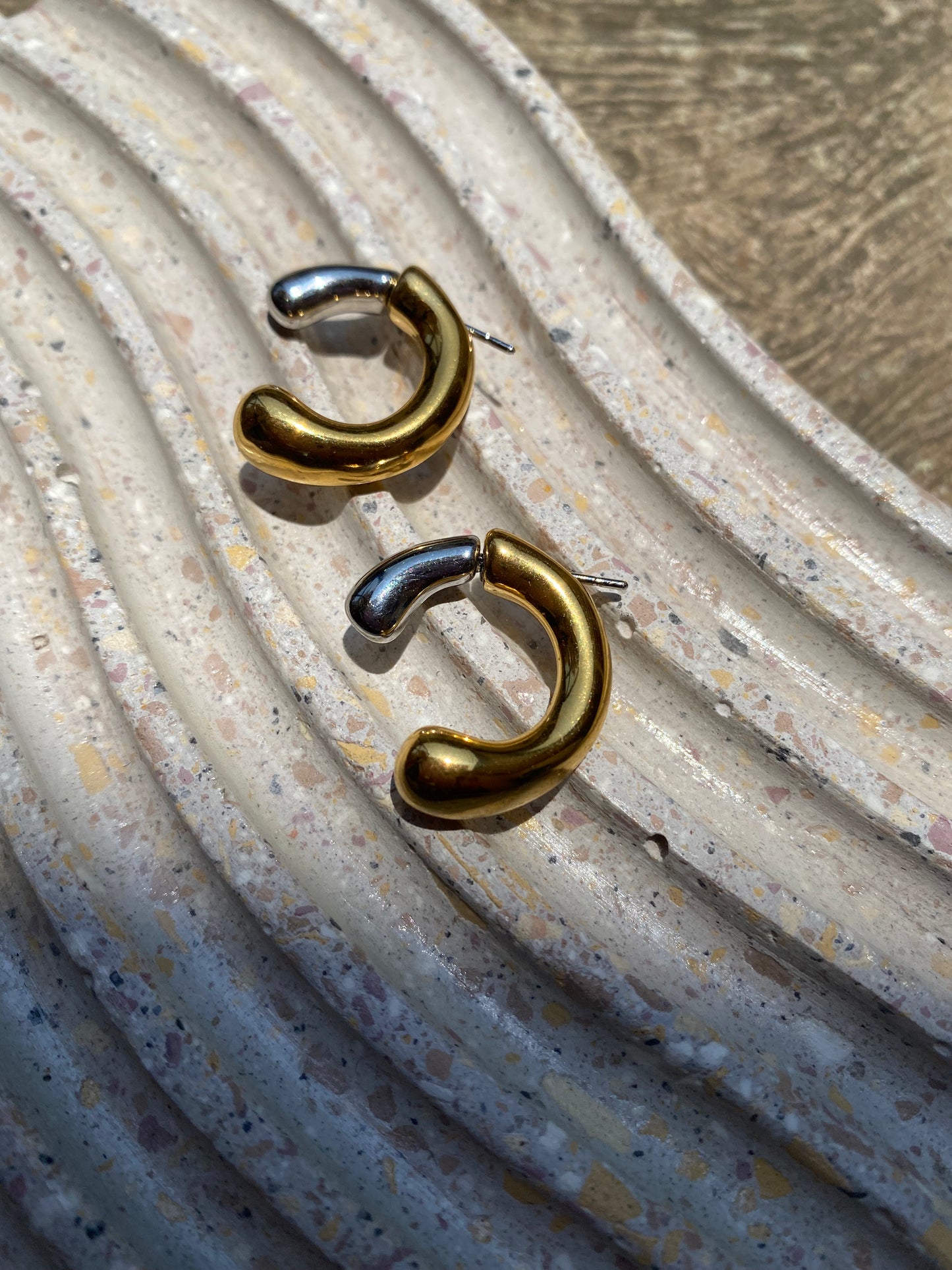 Semi Hoops Gold & Silver