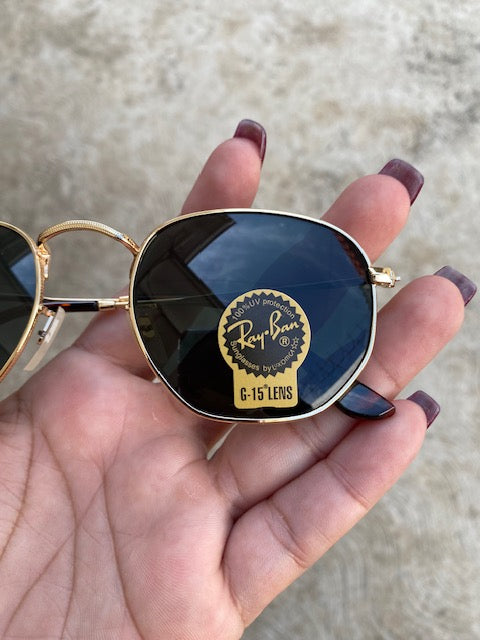 Lentes Ray-Ban Hexagonales Negro con Gold