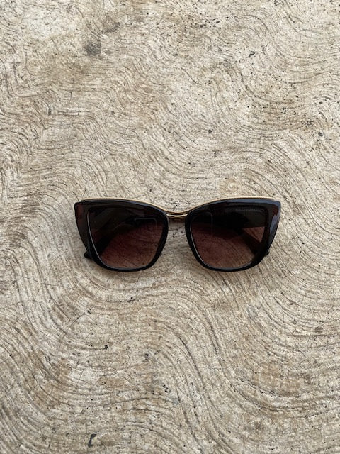 Lentes Cat Eye Tipo D&G Café Con Negro