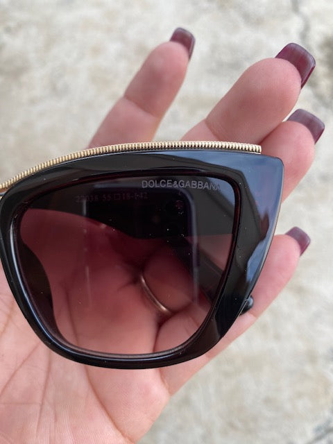 Lentes Cat Eye Tipo D&G Café Con Negro