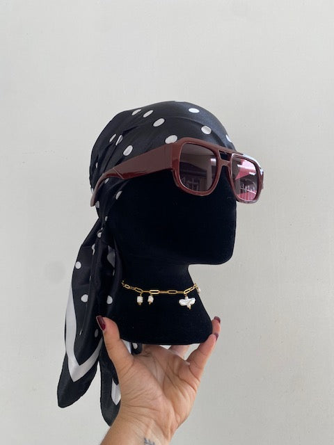Bandana Negra Con Puntos Blancos