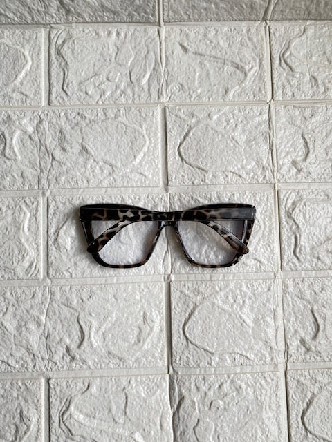 Lentes Cat Eye Todo Leopardo C/ Negro Comb