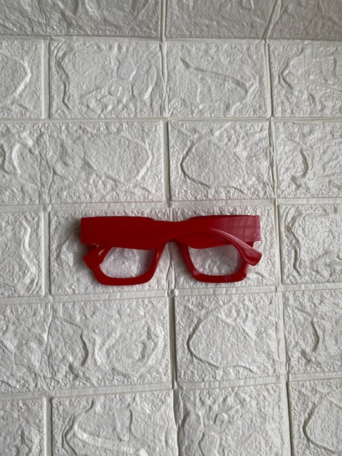 Lentes Cuadrados Gruesos Rojos