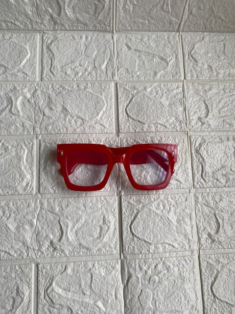 Lentes Cuadrados Gruesos Rojos