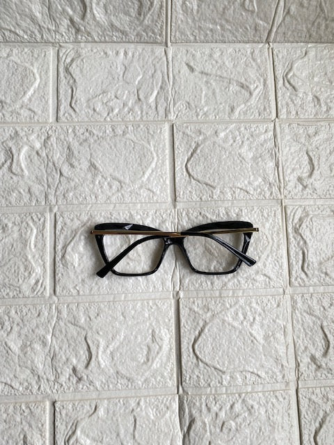 Lentes Cat Eye Negros Corte Diamante Aro Pequeño