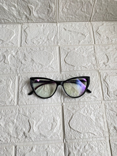 Lentes Cat Eye Negro Corte Semi Diamante