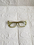 Lentes Cat Eye Verde Clear Con Dorado