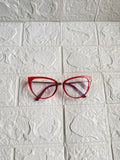 Lentes Cat Eye Rojos Con Patillas Gold