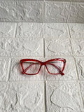 Lentes Cat Eye Rojos Corte Diamante Aro Pequeño