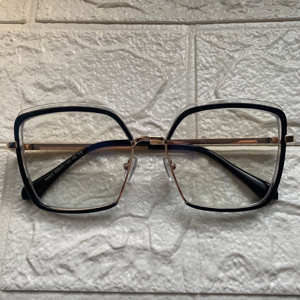Lentes Cuadrados Clear, Negro y Gold