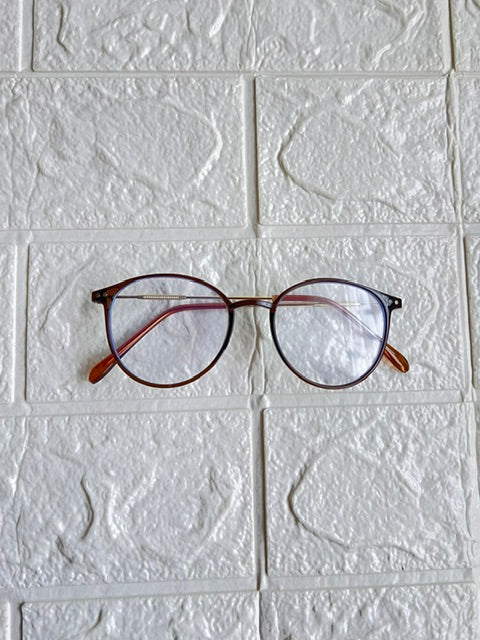 Lentes Semiredondos Café con Dorado