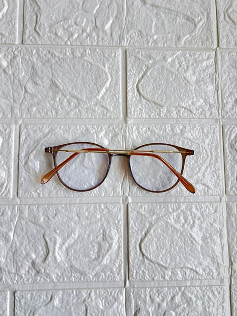 Lentes Semiredondos Café con Dorado