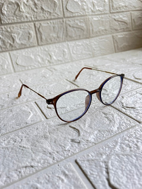 Lentes Semiredondos Café con Dorado