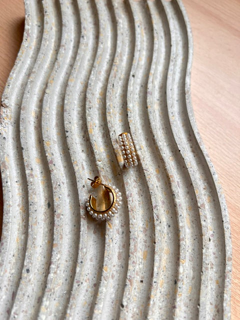 Hoops Pequeñas Doradas Full Perlitas