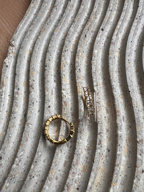 Hoops Gold Circonias Cuadraditas 20mm