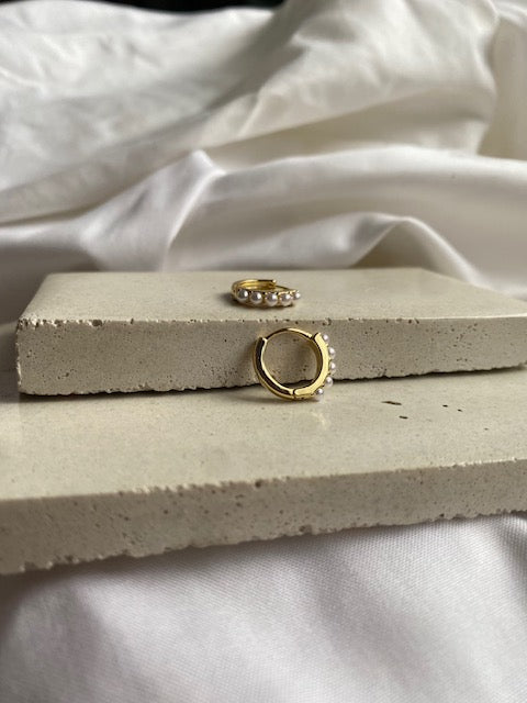 Mini Hoops Gold Perlitas 10mm