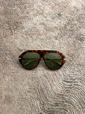 Lente Aviador Verde con Aro Leopardo Linea Metal