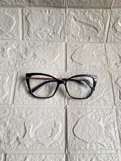 Lentes Cat Eye Marco Relieve Negros