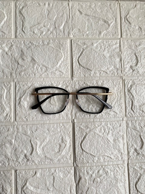Lentes Cat Eye New Black and Gold