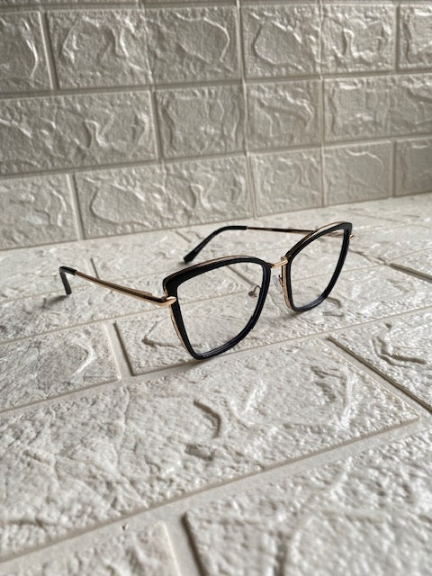 Lentes Cat Eye New Black and Gold