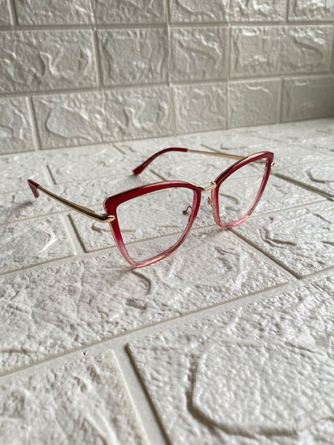 Lentes Cat Eye New Red and Gold