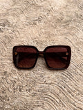 Lentes Dior Cuadrados Cafe letras Gold