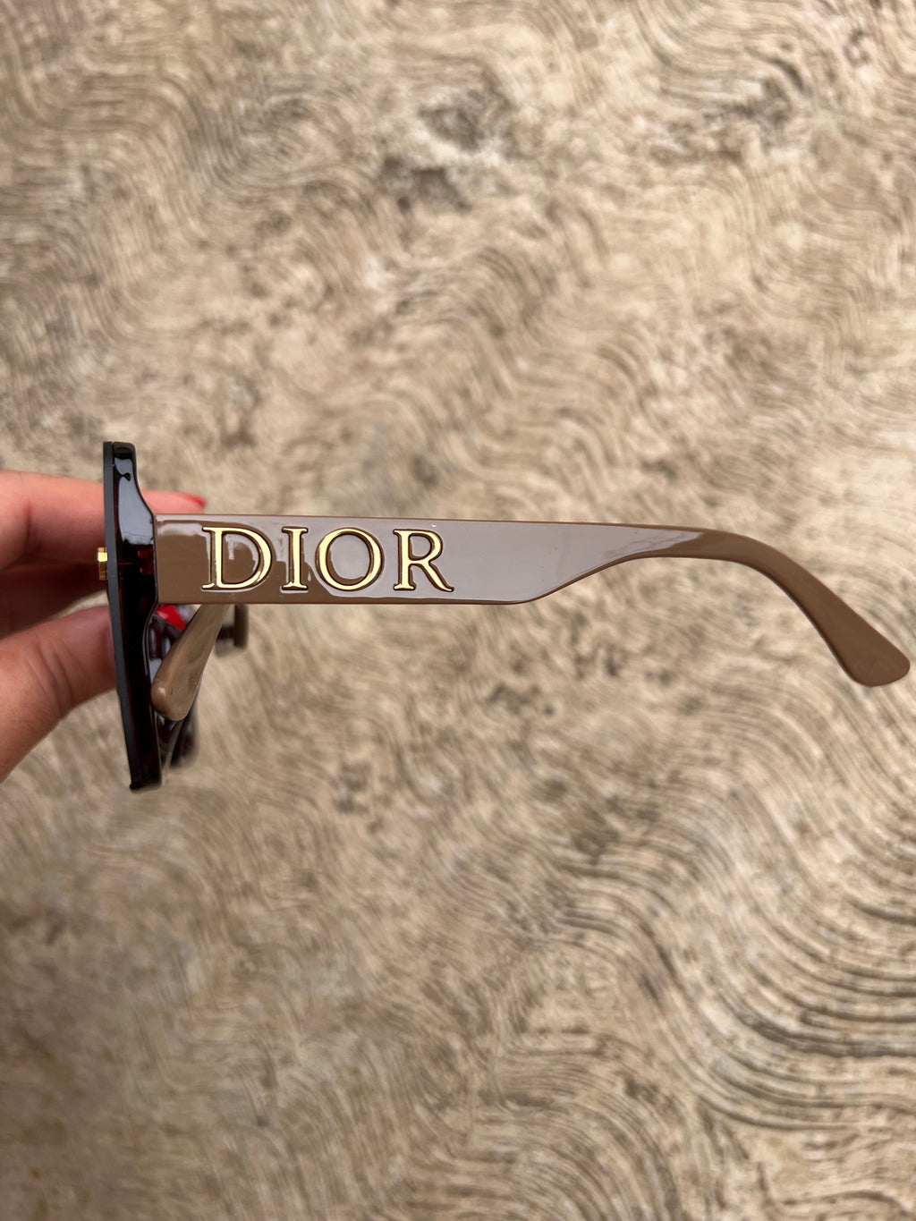 Lentes Dior Cuadrados Cafe letras Gold