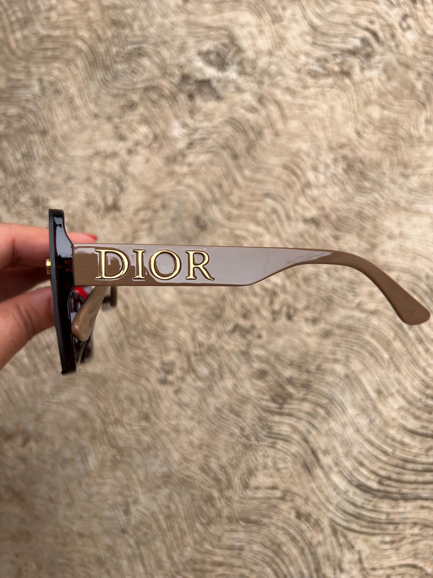 Lentes Dior Cuadrados Cafe letras Gold