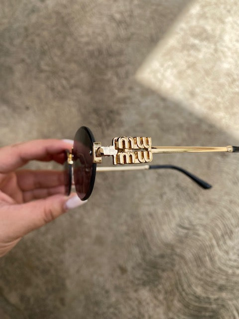 Lentes Tipo Miu Miu Ovalado Negros Sin Aro