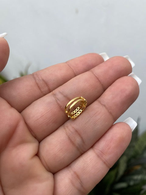 Earcuff Gold Doble Linea Circonias Redondas Clear