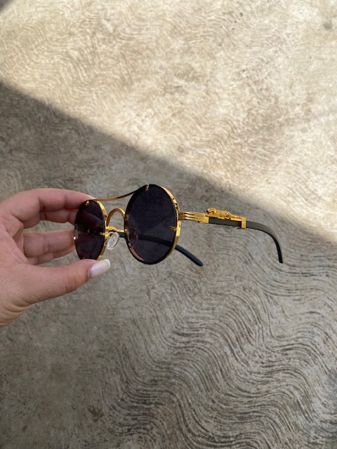 Lentes Tipo Cartier Redondos Negro Con Dorado