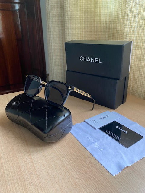 Lentes Chanel Negros Division Gold