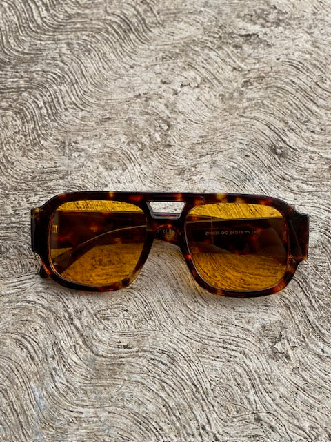 Lentes Naranja Con Aro Leopardo