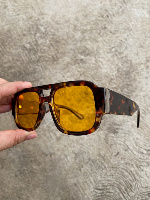 Lentes Naranja Con Aro Leopardo