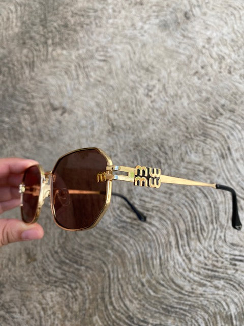 Lentes tipo Miu Miu Hexagonales Cafe
