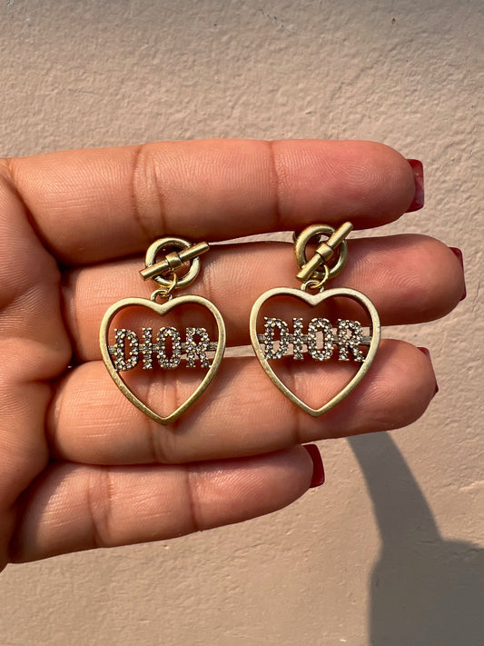 Stud corazon DIOR brillante