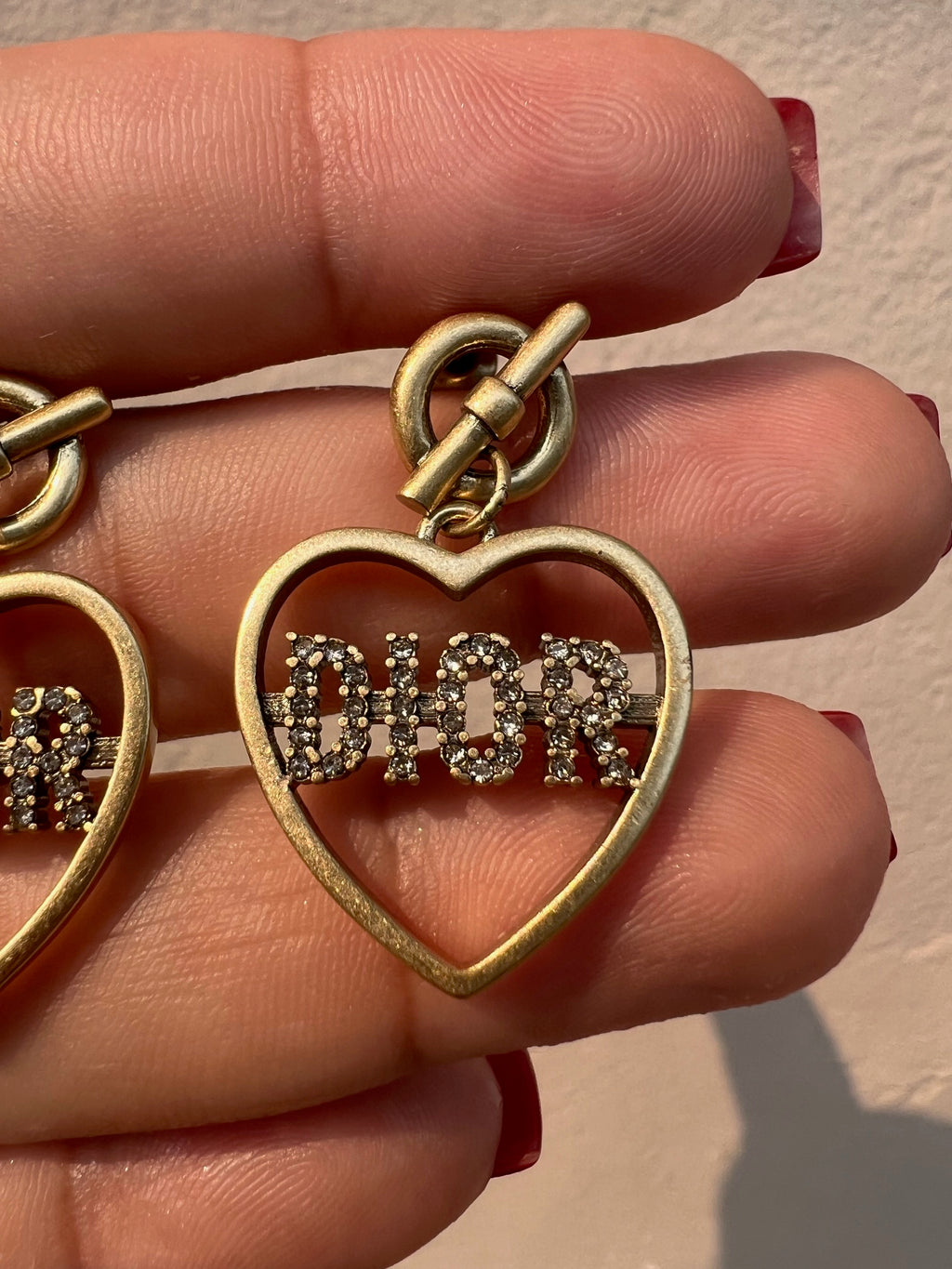 Stud corazon DIOR brillante