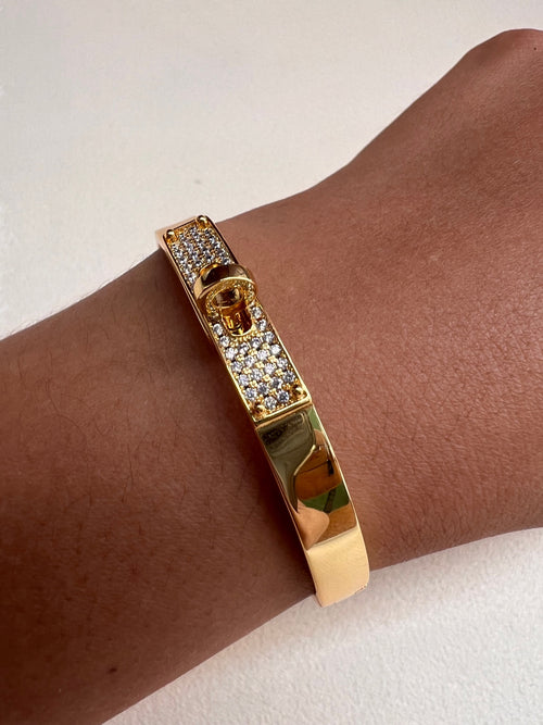 Brazalete Birkin Gold con Brillos